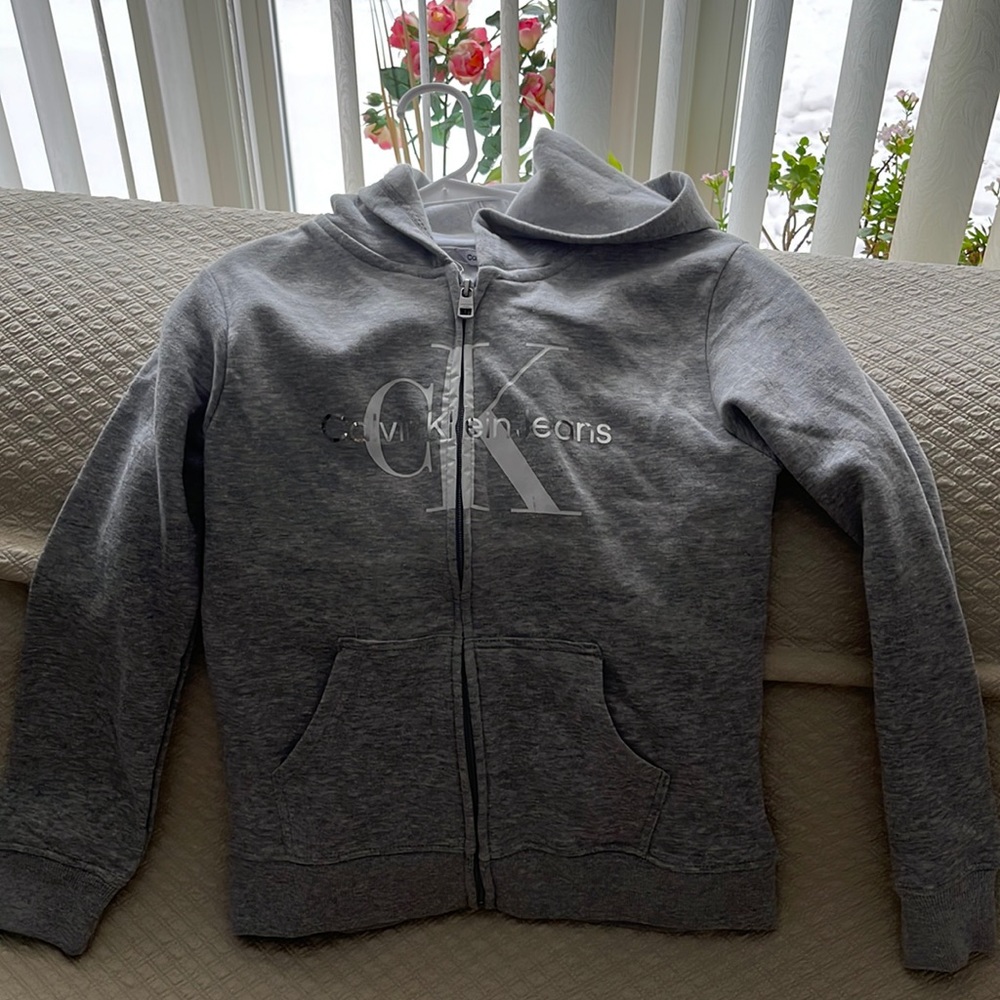 Calvin Klein Jeans Light Grey Hoodie Size XL